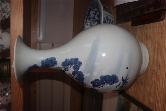 A Chinese blue and white baluster vase height 41cm